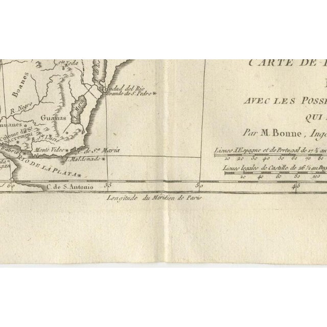 Southern Brazil and Río de la Plata Enlightenment Map by Rigobert Bonne, 1780s For Sale - Image 10 of 12