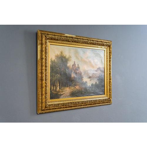 Object: Framed oil painting Period & Style: First half of the 20th century Features: - Elegant and decorative painting...