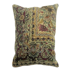 Antique Kirman Rug Pillow