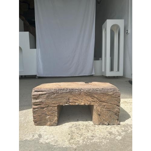 Small Stool in Organic Teak For Sale - Image 6 of 18