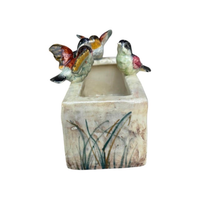 Late 19th Century 19th Century Majolica Birds Jardinière Delphin Massier For Sale - Image 5 of 7