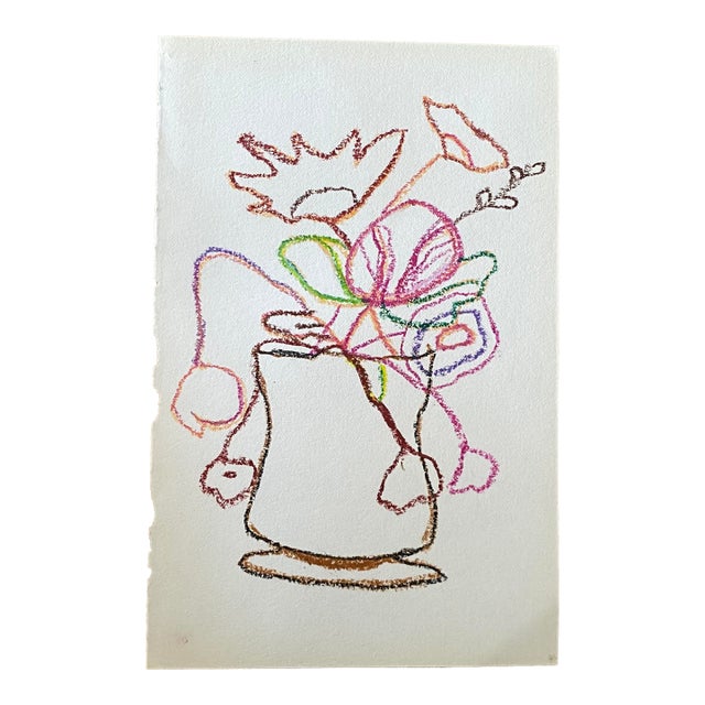 Una Base De Flores No.11 Oil Pastel on Paper For Sale