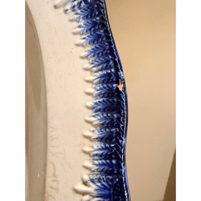 Victorian 19th Century French Creil Et Montereau Blue & White Ironstone Serving Platter For Sale - Image 3 of 3