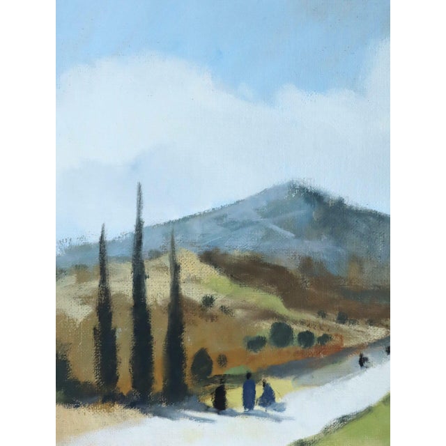 Mid-Century Modern 'Road Through Soft Hills' Vintage Swedish Original Landscape Oil Painting, Framed For Sale - Image 9 of 11