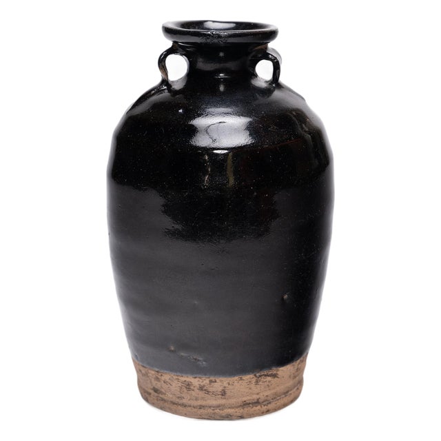 Chinese Dark Glazed Vinegar Jar, C. 1900 For Sale