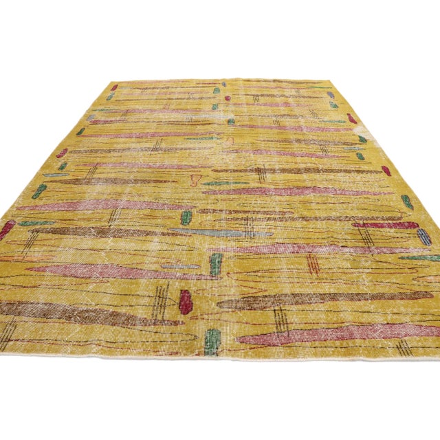 Zeki Muren Distressed Vintage Turkish Sivas Rug - 06'08 X 09'00 For Sale - Image 4 of 10