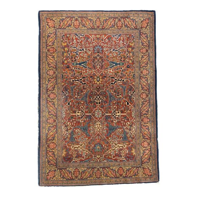 Antique Tehran Rug 4'7'' x 6'10'' For Sale
