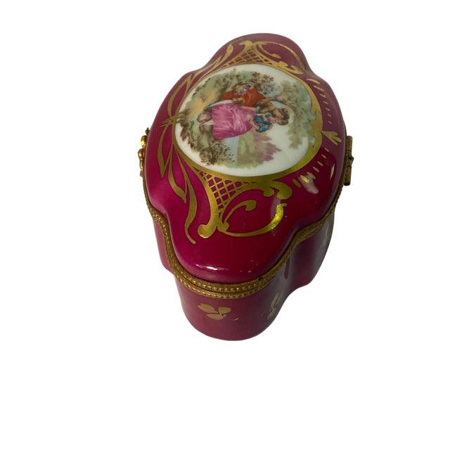 Limoge Hand-Painted Trinket Box | Chairish