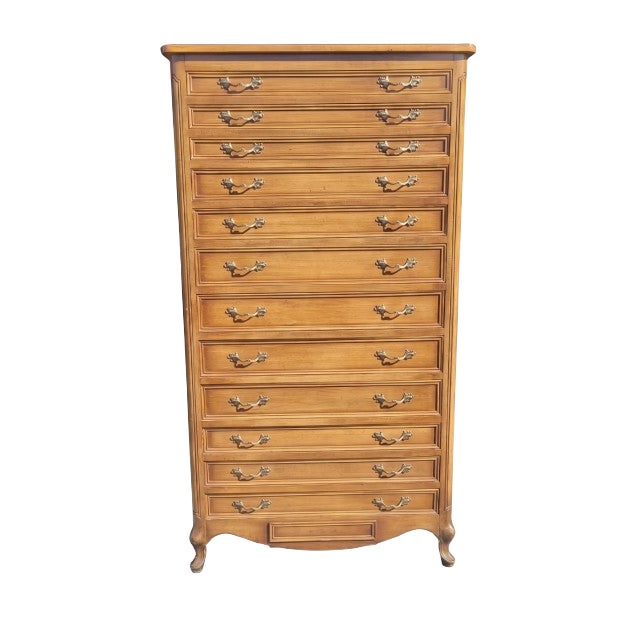 1960s Tall French Lingerie 12 Plus Drawer Dresser For Sale