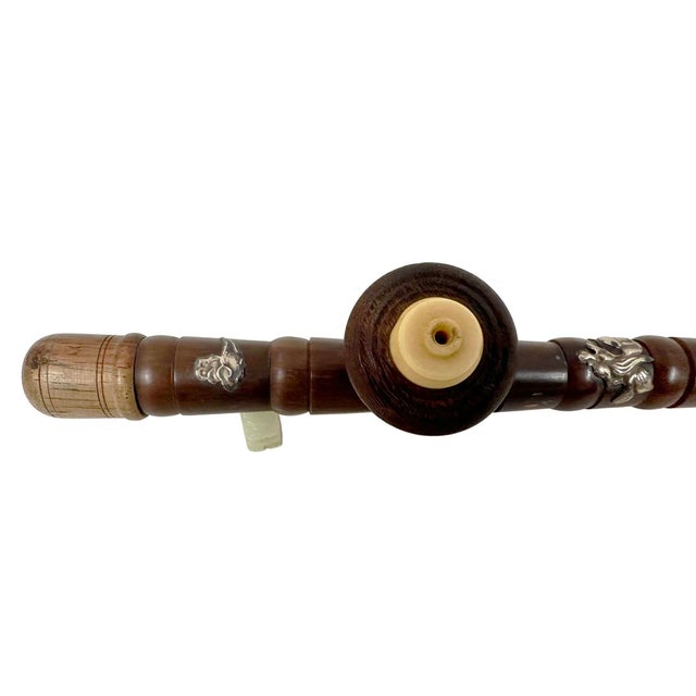 Antique Chinese Wood Carved Opium Pipe, Late Qing Dynasty, Handcrafted Art For Sale In Los Angeles - Image 6 of 13