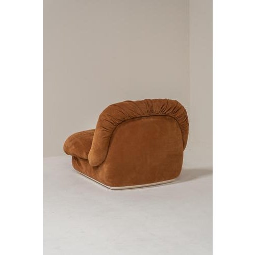 Brown Jumbo Lounge Chairs attributed to Alberto Rosselli for Saporiti Italia, Italy, 1970s, Set of 2 For Sale - Image 8 of 16