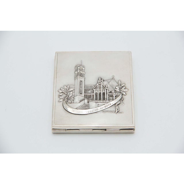 Rectangular Matte Silver Cigarette Case For Sale - Image 3 of 4