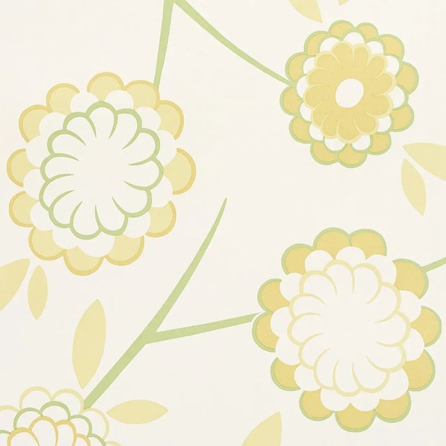 Sample - Schumacher x Neisha Crosland Bird Tree Wallpaper in Mimosa For Sale