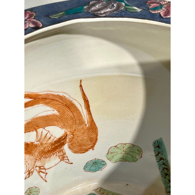 Purple Vintage Chinese Floral Fish Bowl Cachepot in Purple and Pink For Sale - Image 8 of 12