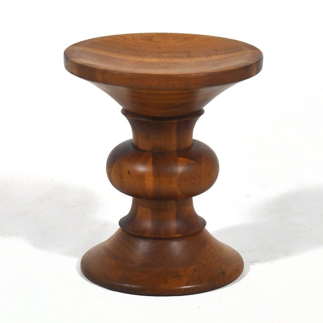 Mid-Century Modern Eames Walnut Time-Life Stool by Herman Miller 1965 For Sale - Image 3 of 9