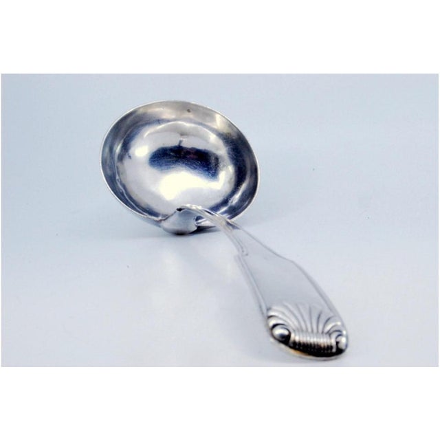 Silver Soup Ladle with Handle Grooves and Ladle Relief For Sale - Image 6 of 10