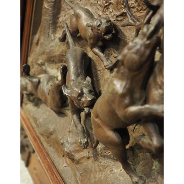 Pair of Large Antique French Oak Framed Hunt Plaques, P. Lecourtier (1851-1925) For Sale - Image 4 of 18