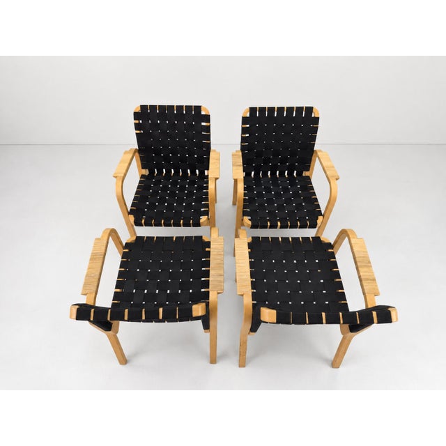Model 45 Lounge Chairs by Alvar Aalto for Artek, 1970s, Set of 4 For Sale - Image 12 of 18