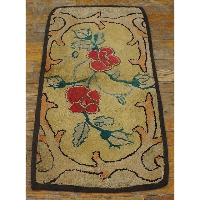 Early 20th Century American Hooked Rug ( 1'7" x 3' - 48 x 91 cm ) General Rug Type: North & South American Specific Rug...