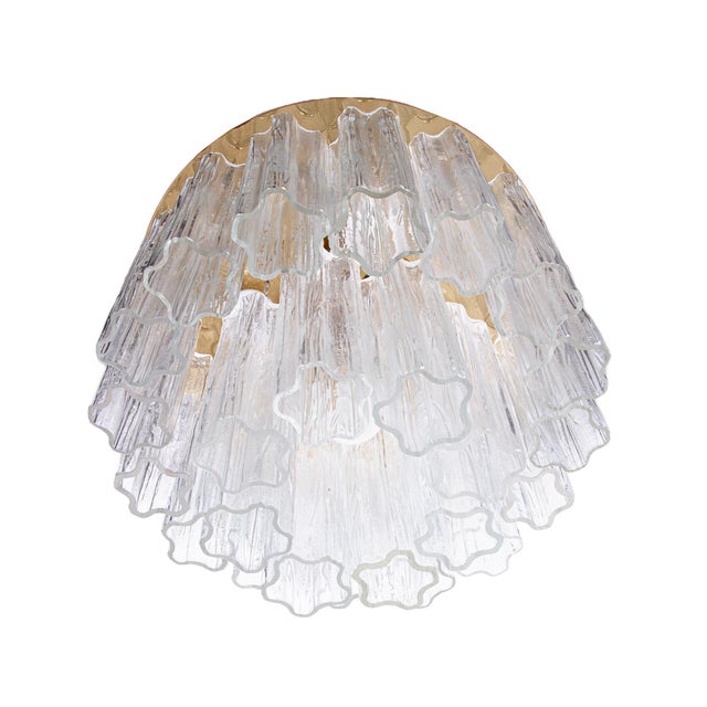 Ceiling Light with Tronchi Murano Glass & Brass by J. T. Kalmar for Kalmar, 1960s For Sale - Image 3 of 12