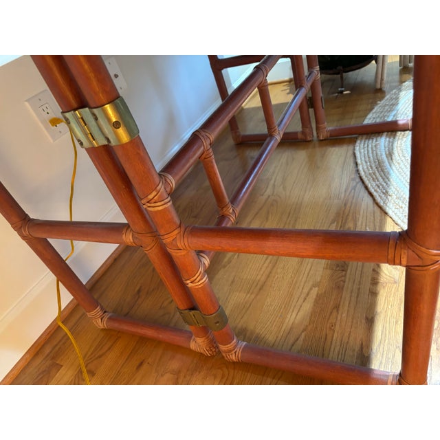 1970s Lyda Levi - McGuire Attributed Convertible Dining/Console Table For Sale In Savannah - Image 6 of 7