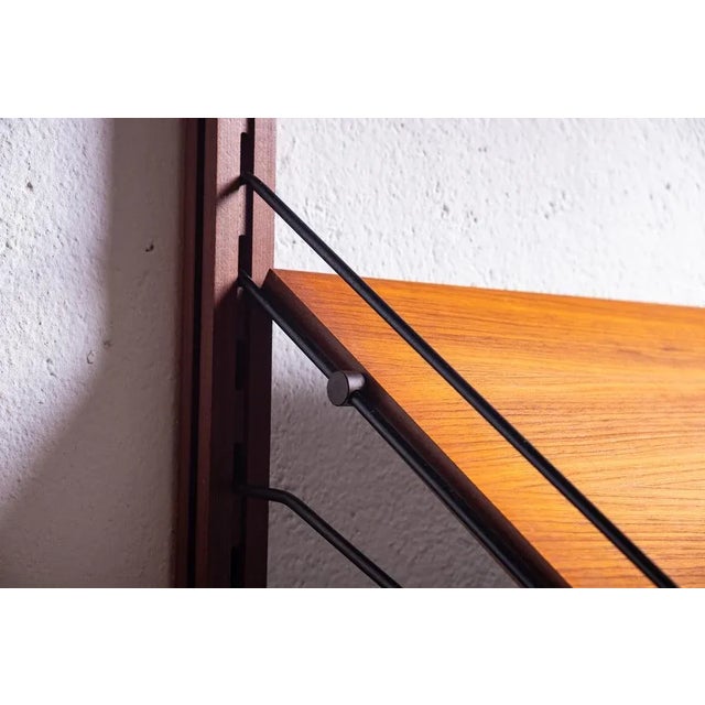 Bookshelf in Teak and Brass, 1960s For Sale - Image 6 of 12