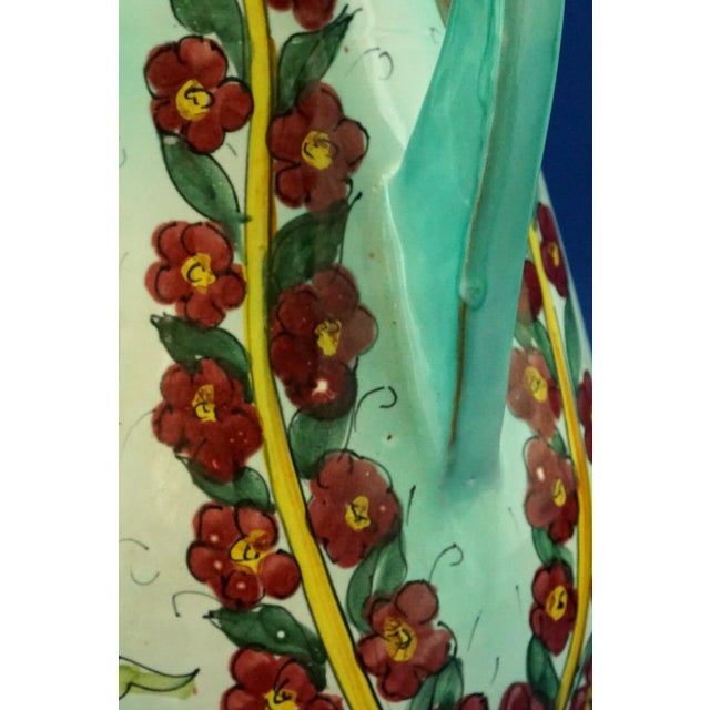 Italian Majolica Ceramic Vase with Flowers by Pisapia, 1960s For Sale - Image 16 of 18