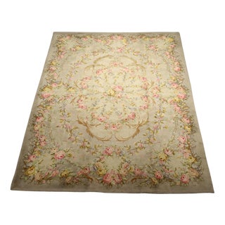 Aubusson Rug in Cotton and Wool, France For Sale