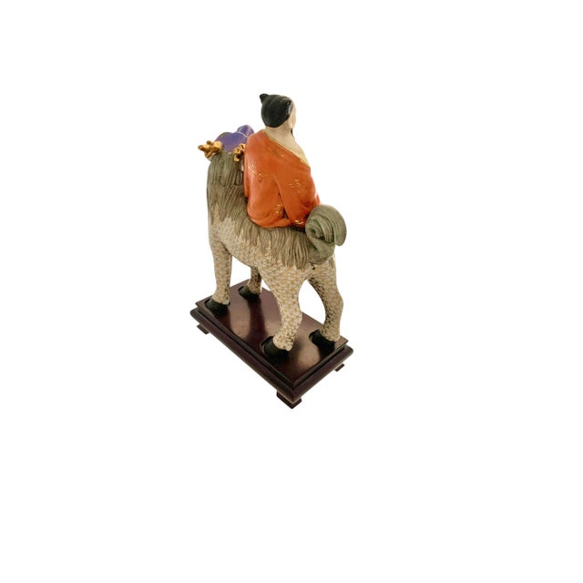 Late 20th Century Late 20th Century Chinese Porcelain Immortals Riding Dragon on Wood Base, Folk Art Figurine, 12"h For Sale - Image 5 of 11