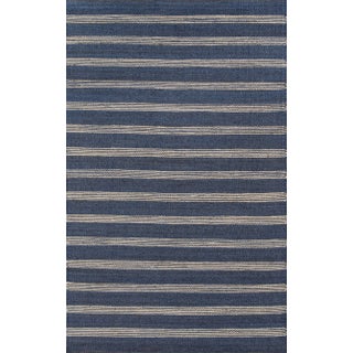 Novogratz Montauk Navy Hand Woven Area Rug 5' X 7' For Sale