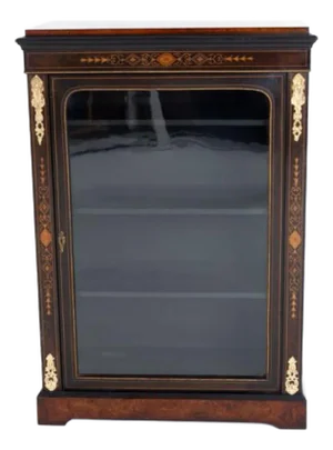 Victorian Pier Cabinet Ebonised Lacquer Inlay, 1870s