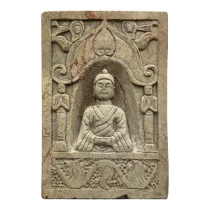 Antique Chinese Stone Temple Wall Sculpture/Buddha Wall Plaque