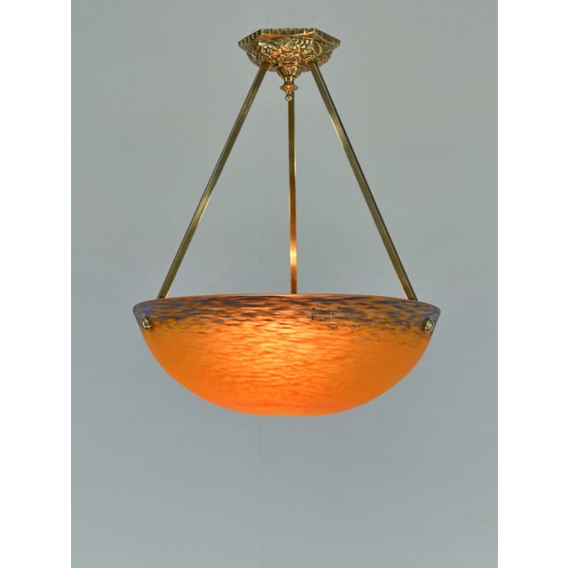 Andre Delatte French Art Deco Pendant Light by André Delatte 1920s France For Sale - Image 4 of 11