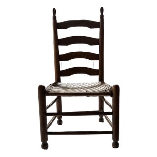 Antique Ladderback Chair With Low / Woven Seat For Sale