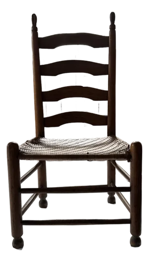 Antique Ladderback Chair With Low / Woven Seat