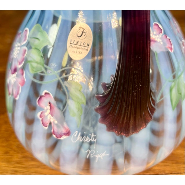 Late 20th Century Late 20th Century Fenton Misty Blue Opalescent Art Glass Pitcher For Sale - Image 5 of 10