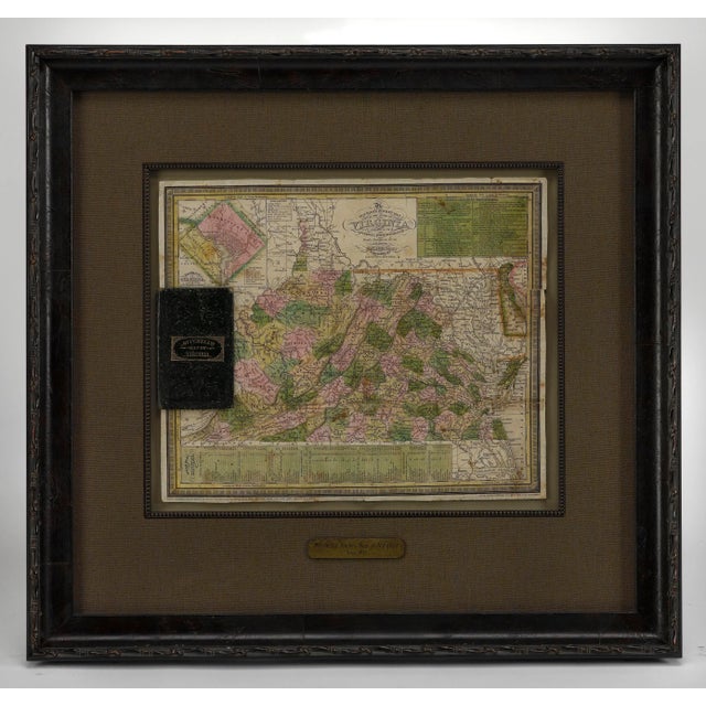 Dark Green 1837 Mitchell's "Tourist's Pocket Map of the State of Virginia" by J. H. Young For Sale - Image 8 of 9