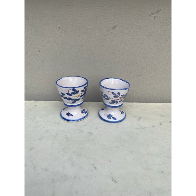 Blue & White Faience Egg Cups Martres Tolosane-A Pair For Sale - Image 4 of 7