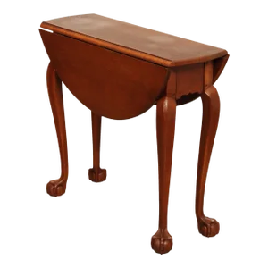 Chippendale Style Ball And Claw Drop Leaf Crescent Table