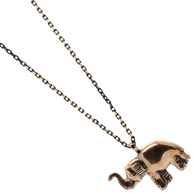 Symbol Of Luck Elephant Long Chain Necklace For Sale - Image 9 of 12
