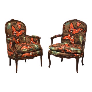 1970s French Louis XV Style Arm Chairs - a Pair For Sale