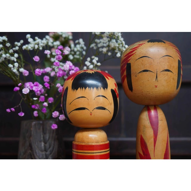 1950s Vintage Traditional Kokeshi, Japan, 1950s, Set of 2 For Sale - Image 5 of 9