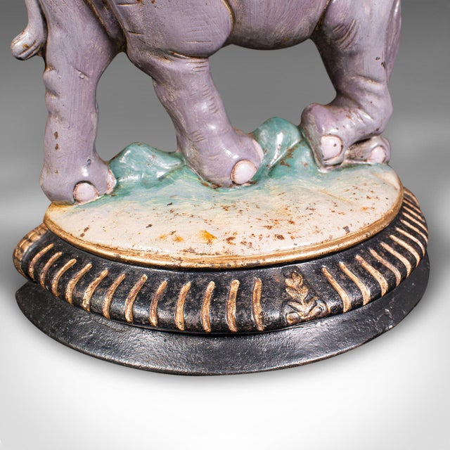 Slate Gray Antique Elephant Doorstop, English, Great Exhibition, Door Keeper, Victorian For Sale - Image 8 of 9