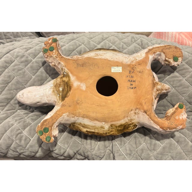 Italian Glazed TerraCotta Ceramic Animal Turtle Tortoise For Sale - Image 9 of 9