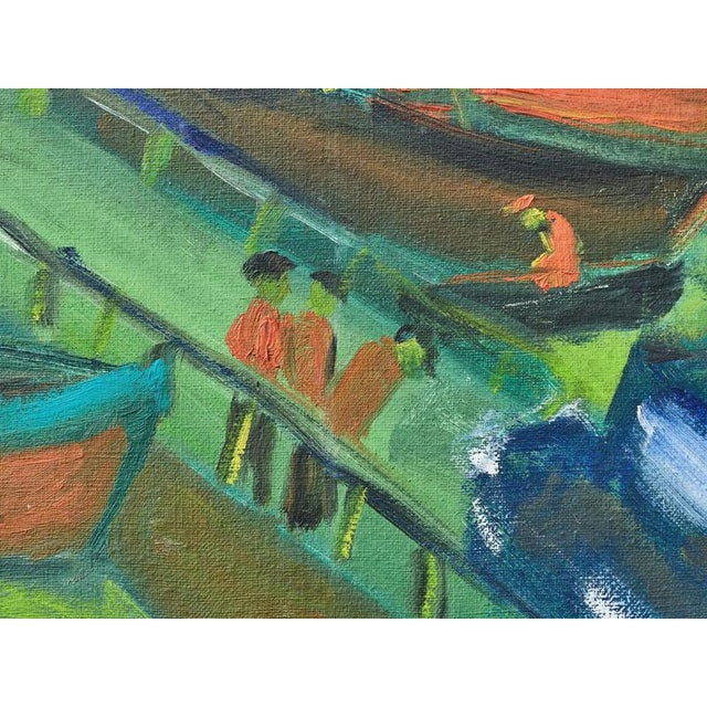 A. Niclass, Port City, Oil on Canvas For Sale - Image 3 of 10