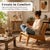 Not Yet Made - Made To Order Rattan Accent Chair for Living Room, Mid Century Modern Wood Side Chair, Comfy Bamboo Armchair for Bedroom Reading Nook, Boho Home Decor For Sale - Image 5 of 10