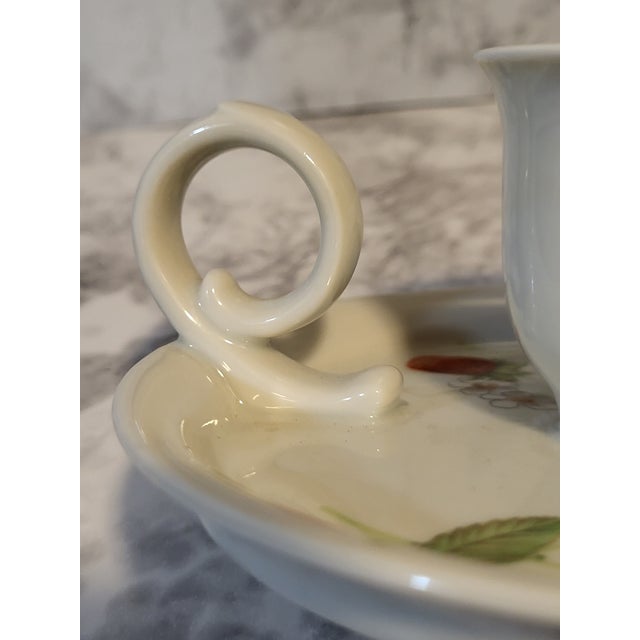 Limoges, France Vintage Bernardaud Limoges Candle Holder France Fraisiere Strawberry Garden HTF For Sale - Image 4 of 11