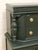 Wood Antique Hunter Green Highboy Dresser With Ornate Carved Details For Sale - Image 7 of 11
