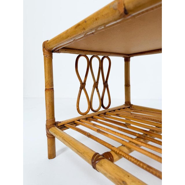 Mid-Century Modern Italian Riviera Coffee Table in Bamboo with Rattan and Wicker, 1960s For Sale - Image 17 of 18