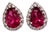 Natural Pink Tourmaline Diamond Stud Earrings 14k W Gold 2.02 TCW Certified For Sale
